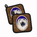 Keeshond Pot Holder Set of 2 Heat Resistant Quilted Hot Pads 7.5 x 7.5 Inch, Insulated Kitchen Trivets for Cooking & Baking