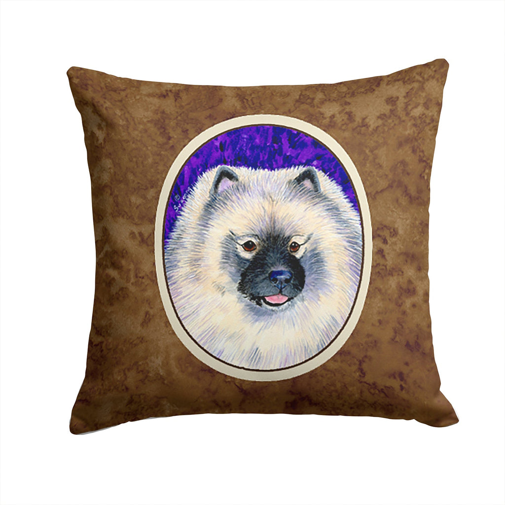 Keeshond Decorative Throw Pillow 14x14 Indoor Outdoor Accent Cushion, Fabric Cover with Insert for Sofa, Bed, Porch & Living Room