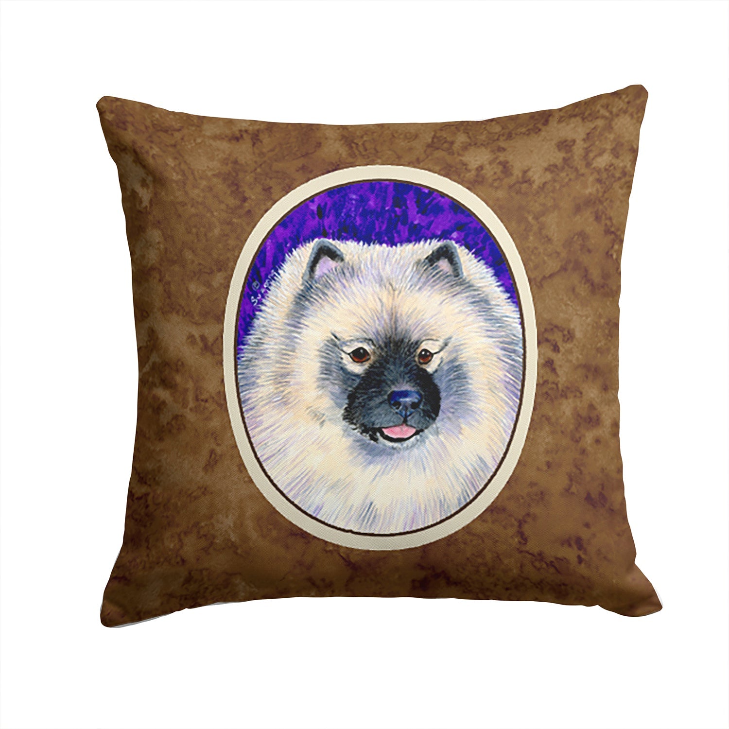 Keeshond Decorative Throw Pillow 14x14 Indoor Outdoor Accent Cushion, Fabric Cover with Insert for Sofa, Bed, Porch & Living Room
