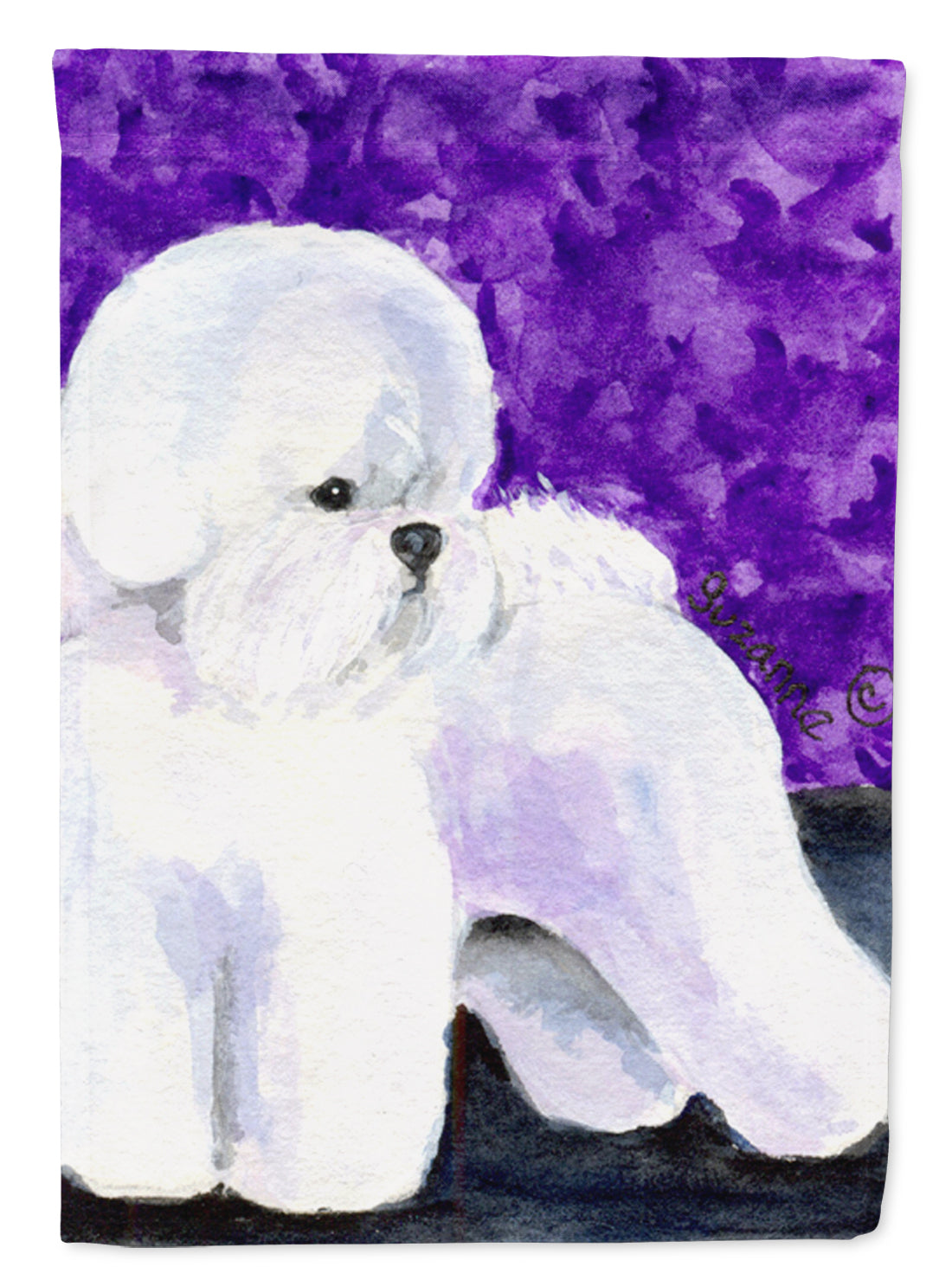 Bichon Frise House Flag 28x40 Porch Sleeve Pole Decorative Outside Yard Banner Artwork Wall Hanging, Polyester