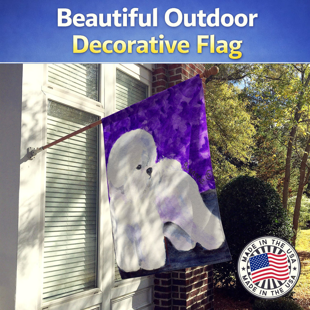 Bichon Frise House Flag 28x40 Porch Sleeve Pole Decorative Outside Yard Banner Artwork Wall Hanging, Polyester
