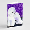 Bichon Frise Greeting Cards Pack of 8 Blank Cards with Envelopes Whimsical A7 Size 5x7