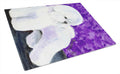 Bichon Frise Cutting Board Tempered Glass Kitchen Cutting Surface, Heat Resistant Chopping, Non-Slip Feet, Food Prep & Serving