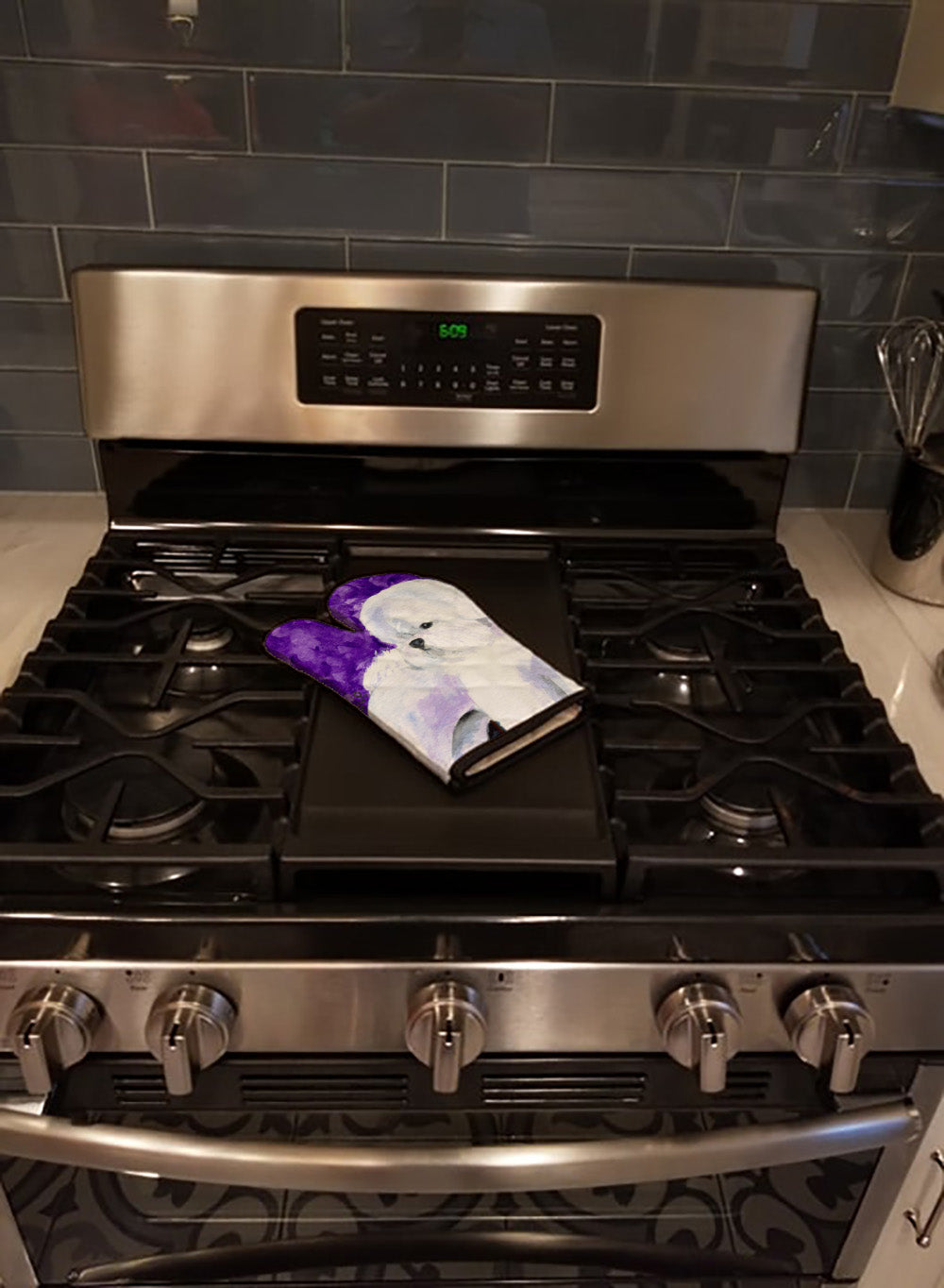Bichon Frise Oven Mitt Heat Resistant Thick Oven Mitt for Hot Pans and Oven, Kitchen Mitt Protect Hands, Cooking Baking Glove