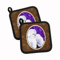 Bichon Frise Pot Holder Set of 2 Heat Resistant Quilted Hot Pads 7.5 x 7.5 Inch, Insulated Kitchen Trivets for Cooking & Baking