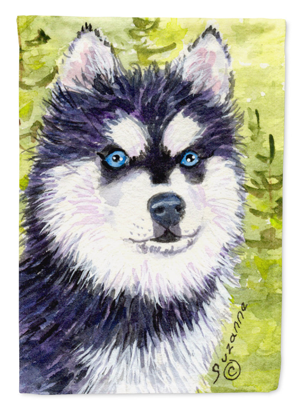 Klee Kai House Flag 28x40 Porch Sleeve Pole Decorative Outside Yard Banner Artwork Wall Hanging, Polyester