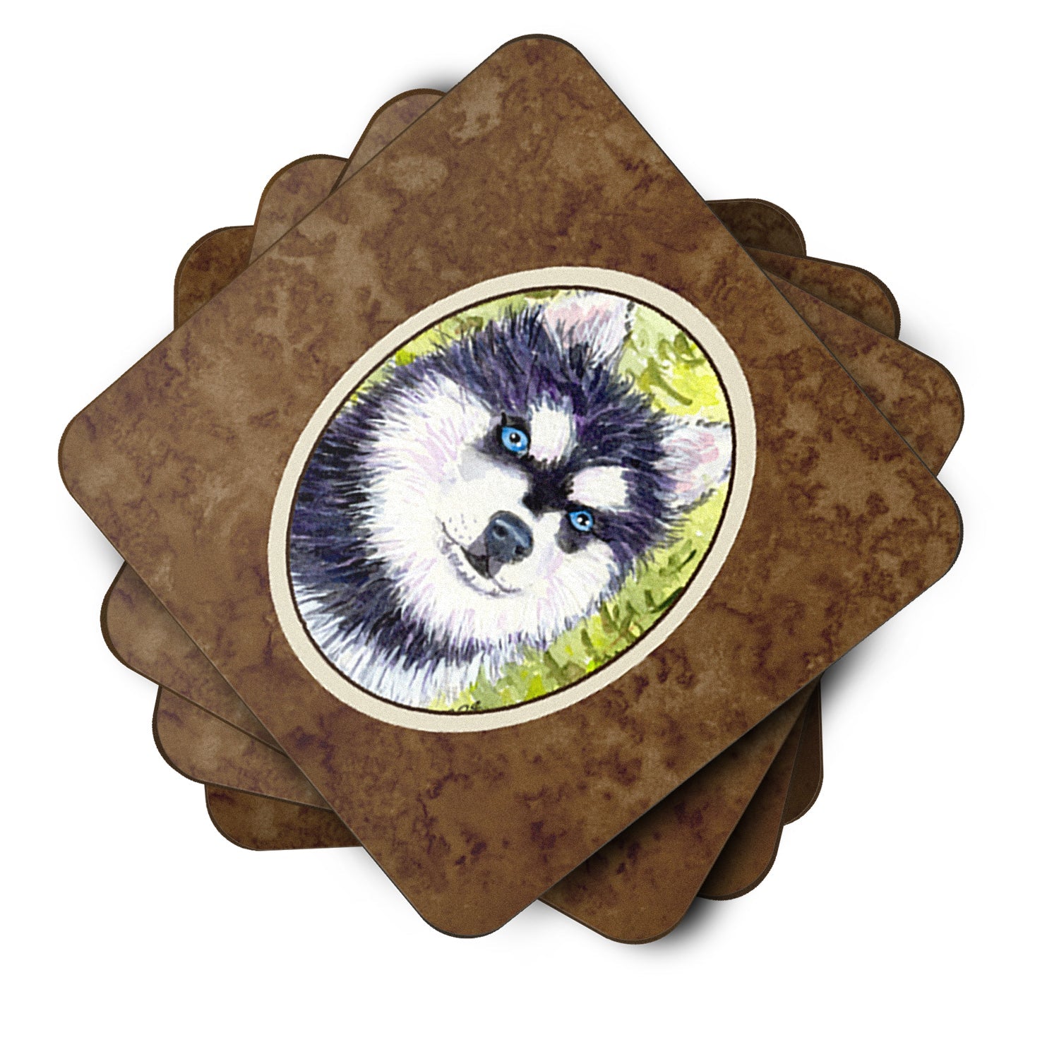 Klee Kai Foam Coasters Set of 4 Cup Coasters for Indoor Outdoor, Tabletop Protection, Anti Slip, Mouse pad Material