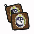Klee Kai Pot Holder Set of 2 Heat Resistant Quilted Hot Pads 7.5 x 7.5 Inch, Insulated Kitchen Trivets for Cooking & Baking
