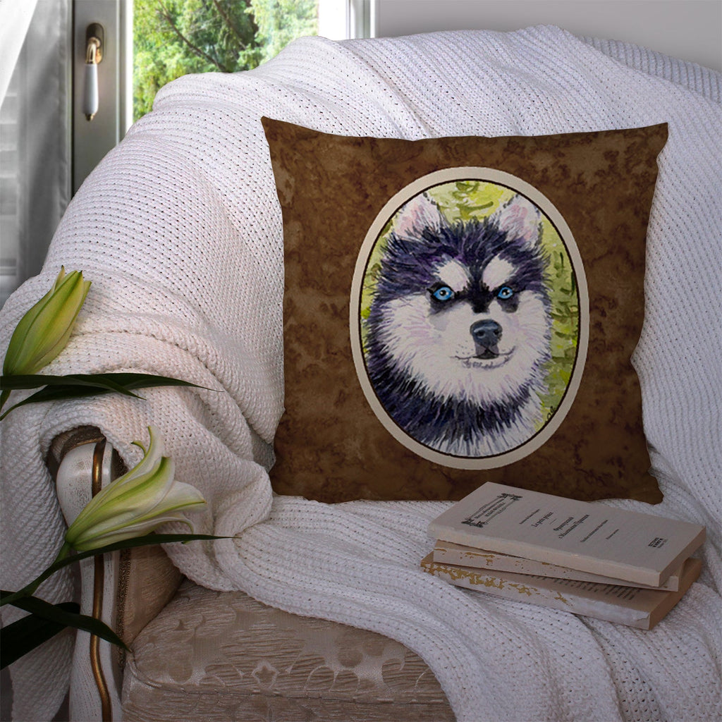 Klee Kai Decorative Throw Pillow 14x14 Indoor Outdoor Accent Cushion, Fabric Cover with Insert for Sofa, Bed, Porch & Living Room