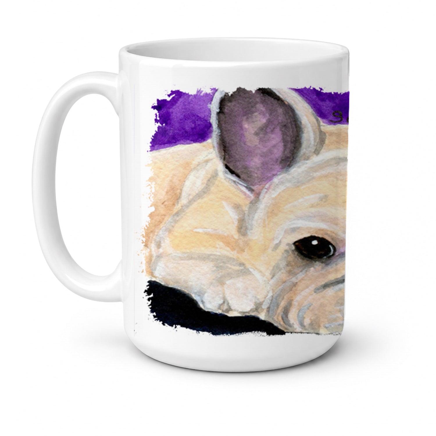 French Bulldog Ceramic Coffee Mug 15 oz Decorative Large C Handle Mug Cup for Tea, Cocoa Hot Chocolate