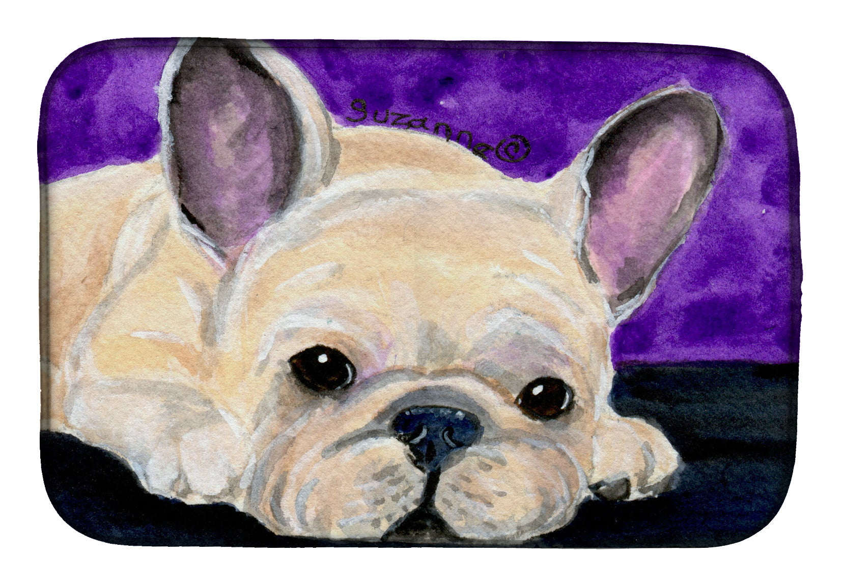 French Bulldog Dish Drying Mat Absorbent Dish Drying Mat Pad for Kitchen Counter Dish Drainer Mat for Countertop, 14 x 21", Multicolor