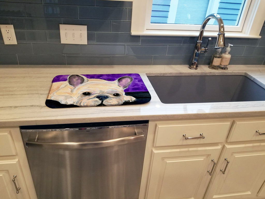 French Bulldog Dish Drying Mat Absorbent Dish Drying Mat Pad for Kitchen Counter Dish Drainer Mat for Countertop, 14 x 21", Multicolor