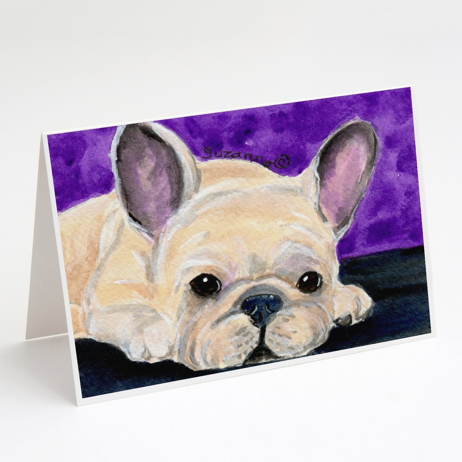 French Bulldog Greeting Cards Pack of 8 Blank Cards with Envelopes Whimsical A7 Size 5x7