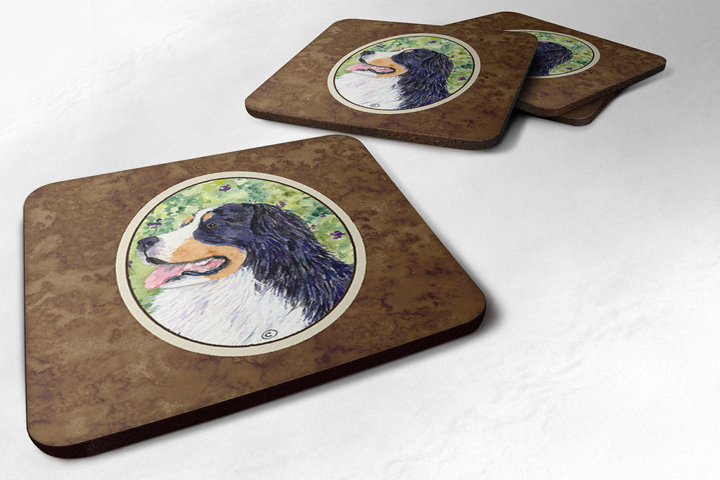 Bernese Mountain Dog Foam Coasters Set of 4 Cup Coasters for Indoor Outdoor, Tabletop Protection, Anti Slip, Mouse pad Material