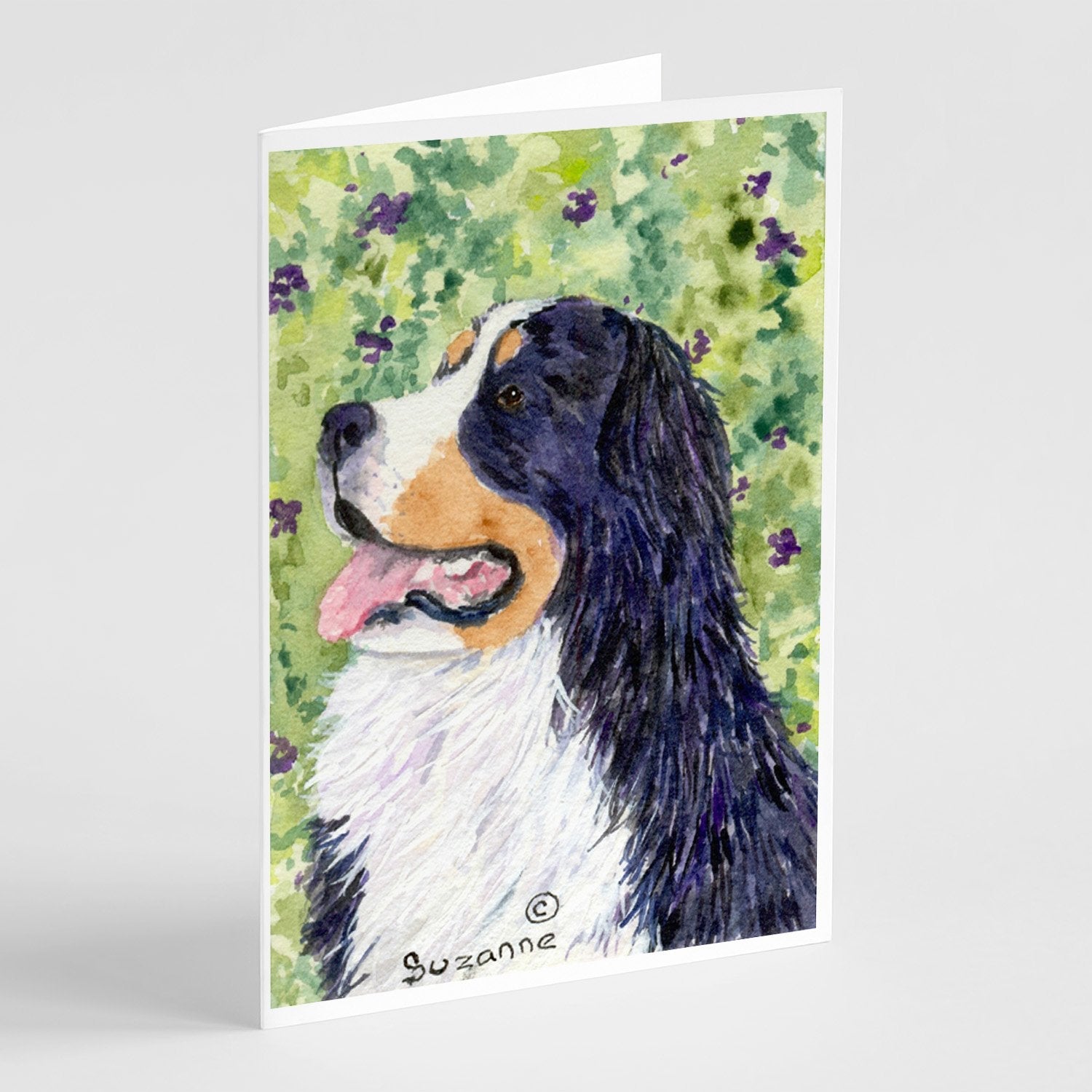 Bernese Mountain Dog Greeting Cards Pack of 8 Blank Cards with Envelopes Whimsical A7 Size 5x7