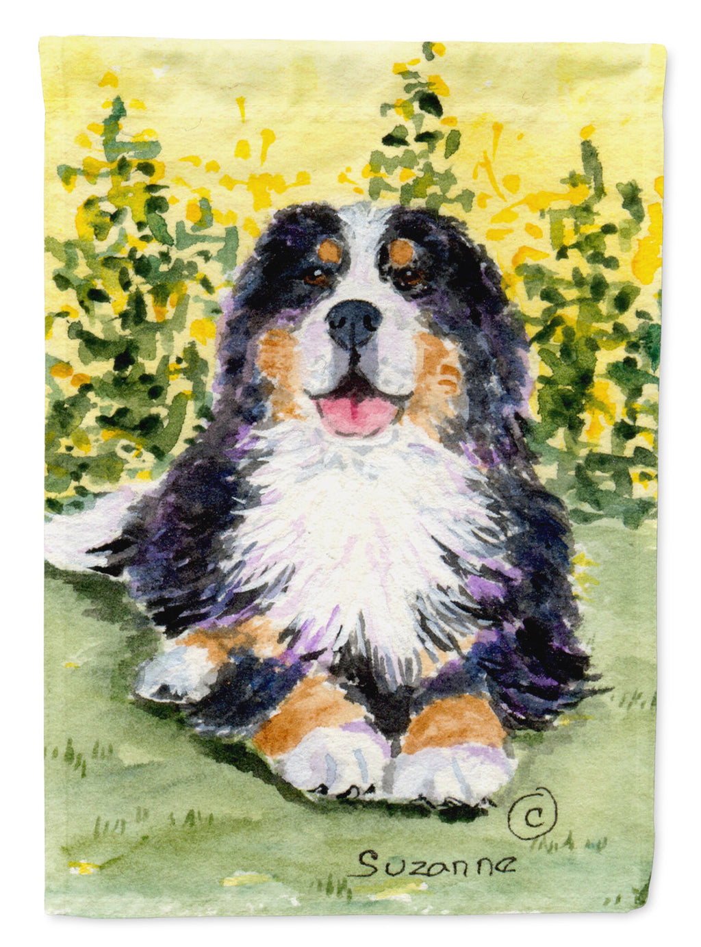 Bernese Mountain Dog House Flag 28x40 Porch Sleeve Pole Decorative Outside Yard Banner Artwork Wall Hanging, Polyester