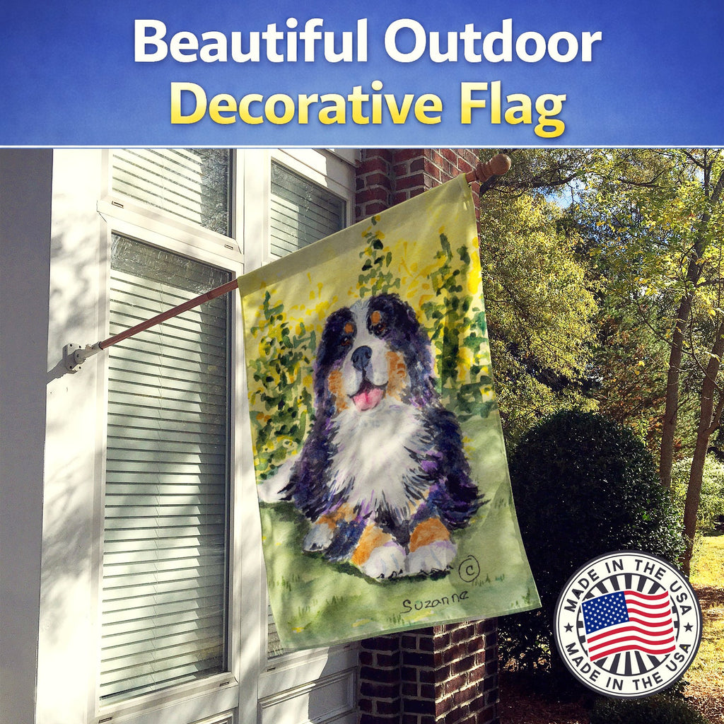Bernese Mountain Dog House Flag 28x40 Porch Sleeve Pole Decorative Outside Yard Banner Artwork Wall Hanging, Polyester