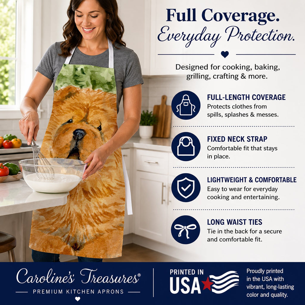 Chow Chow Apron Cooking Kitchen Server Baking Crafts Gardening for Adult Women Men, Unisex, Large, Multicolor
