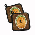 Chow Chow Pot Holder Set of 2 Heat Resistant Quilted Hot Pads 7.5 x 7.5 Inch, Insulated Kitchen Trivets for Cooking & Baking