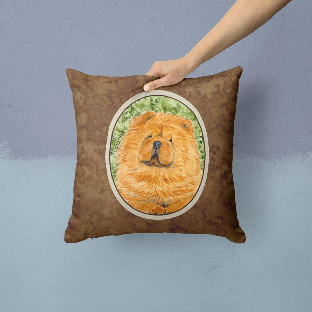 Chow Chow Decorative Throw Pillow 14x14 Indoor Outdoor Accent Cushion, Fabric Cover with Insert for Sofa, Bed, Porch & Living Room