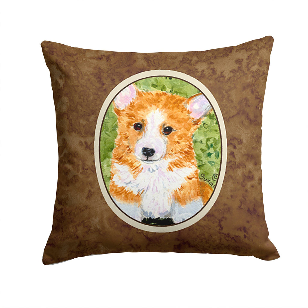 Corgi Decorative Throw Pillow 14x14 Indoor Outdoor Accent Cushion, Fabric Cover with Insert for Sofa, Bed, Porch & Living Room