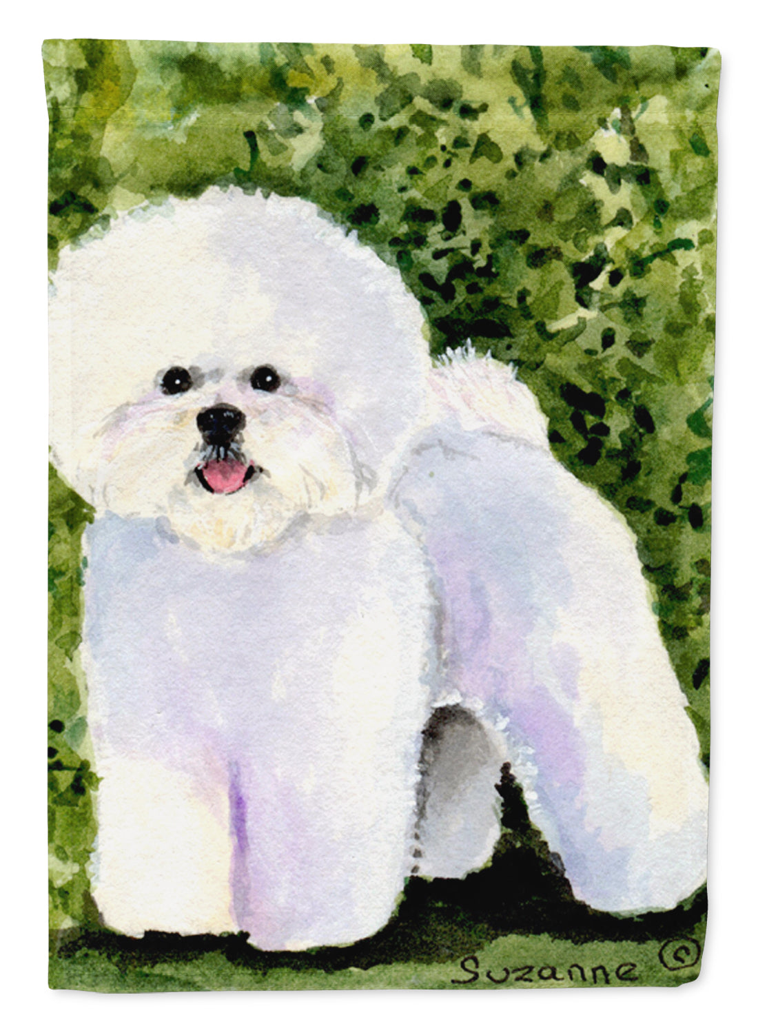 Bichon Frise House Flag 28x40 Porch Sleeve Pole Decorative Outside Yard Banner Artwork Wall Hanging, Polyester
