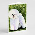 Bichon Frise Greeting Cards Pack of 8 Blank Cards with Envelopes Whimsical A7 Size 5x7