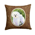 Bichon Frise Decorative Throw Pillow 14x14 Indoor Outdoor Accent Cushion, Fabric Cover with Insert for Sofa, Bed, Porch & Living Room