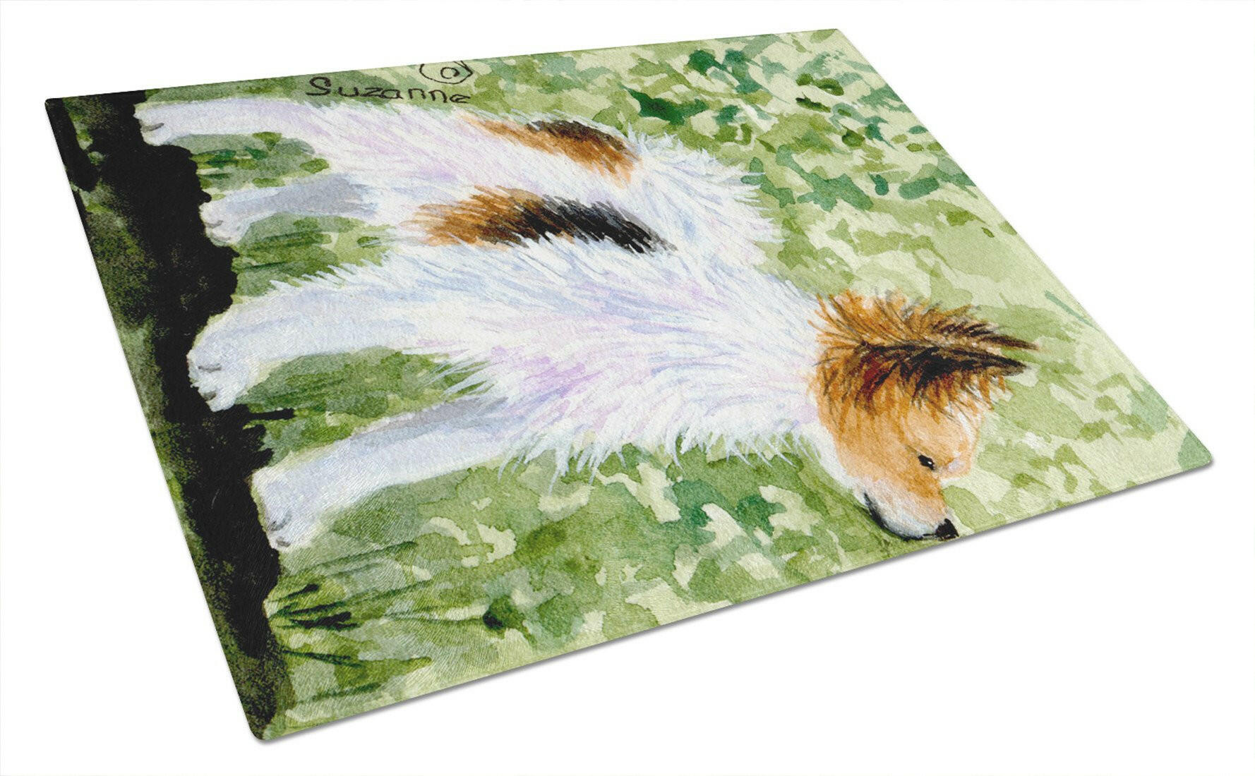 Papillon Cutting Board Tempered Glass Kitchen Cutting Surface, Heat Resistant Chopping, Non-Slip Feet, Food Prep & Serving