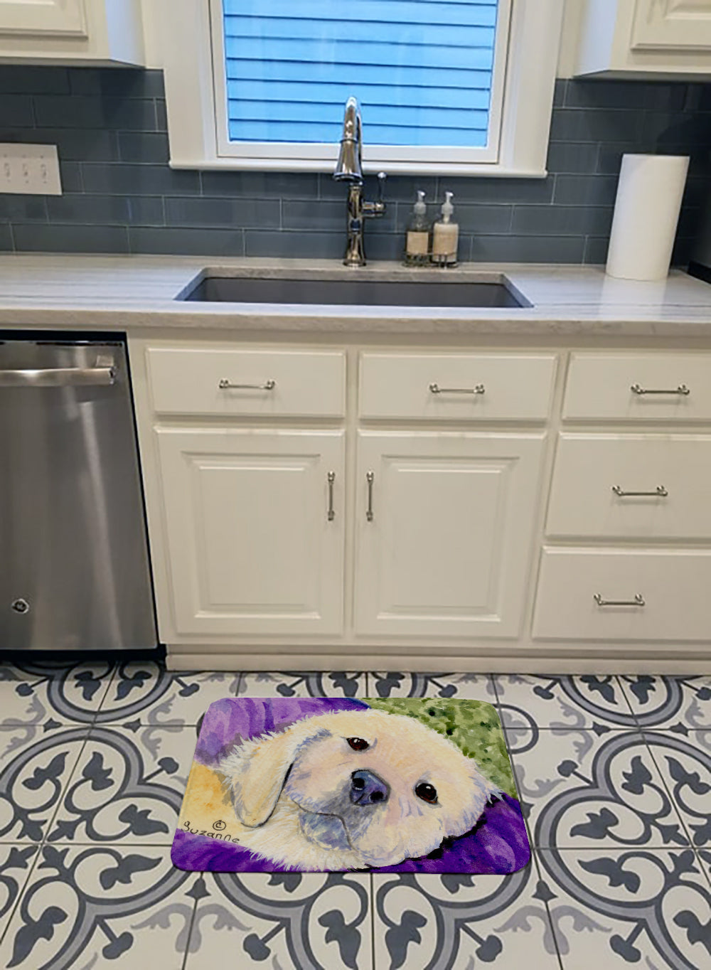 Golden Retriever Memory Foam Kitchen Mat Machine Washable Anti-Fatigue Cushion Comfort Bath or Kitchen Rug