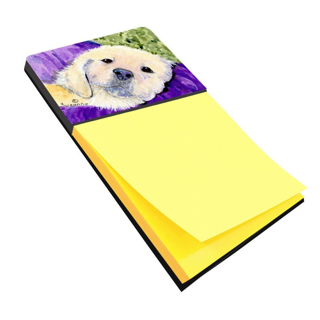 Golden Retriever Watercolor Sticky Note Holder Refillable Dispenser Desk Accessory 3x3 Pad Gift