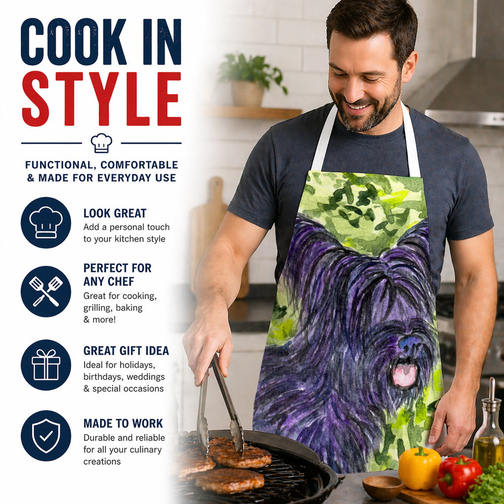 Skye Terrier Apron Cooking Kitchen Server Baking Crafts Gardening for Adult Women Men, Unisex, Large, Multicolor