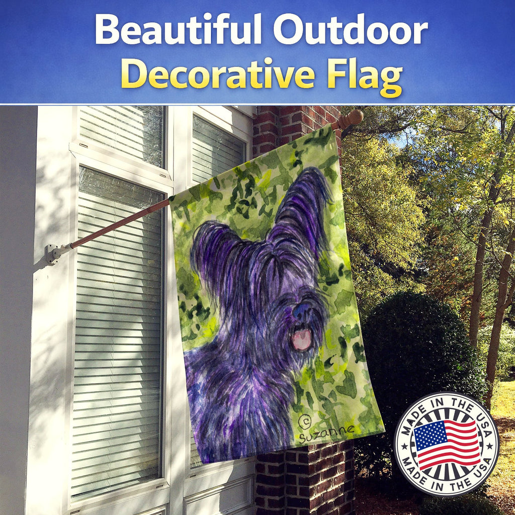 Skye Terrier House Flag 28x40 Porch Sleeve Pole Decorative Outside Yard Banner Artwork Wall Hanging, Polyester