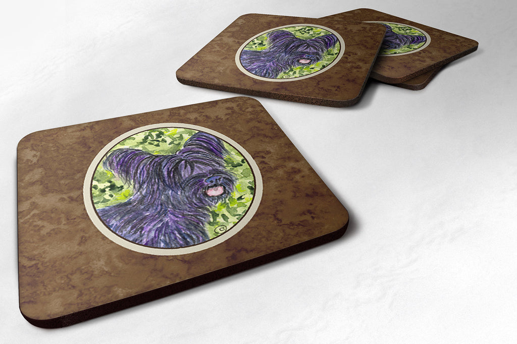 Skye Terrier Foam Coasters Set of 4 Cup Coasters for Indoor Outdoor, Tabletop Protection, Anti Slip, Mouse pad Material