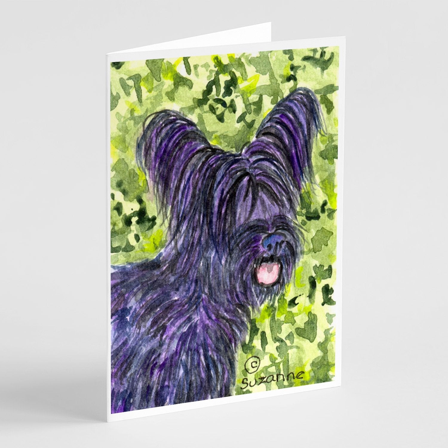 Skye Terrier Greeting Cards Pack of 8 Blank Cards with Envelopes Whimsical A7 Size 5x7