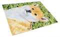 Shiba Inu Cutting Board Tempered Glass Kitchen Cutting Surface, Heat Resistant Chopping, Non-Slip Feet, Food Prep & Serving