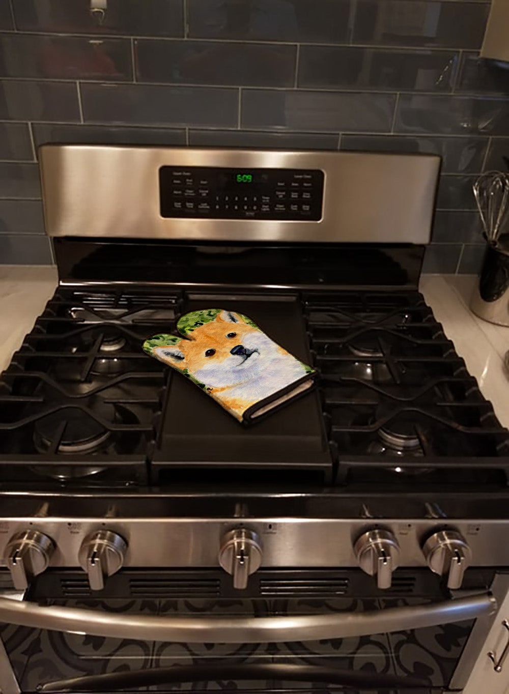 Shiba Inu Oven Mitt Heat Resistant Thick Oven Mitt for Hot Pans and Oven, Kitchen Mitt Protect Hands, Cooking Baking Glove