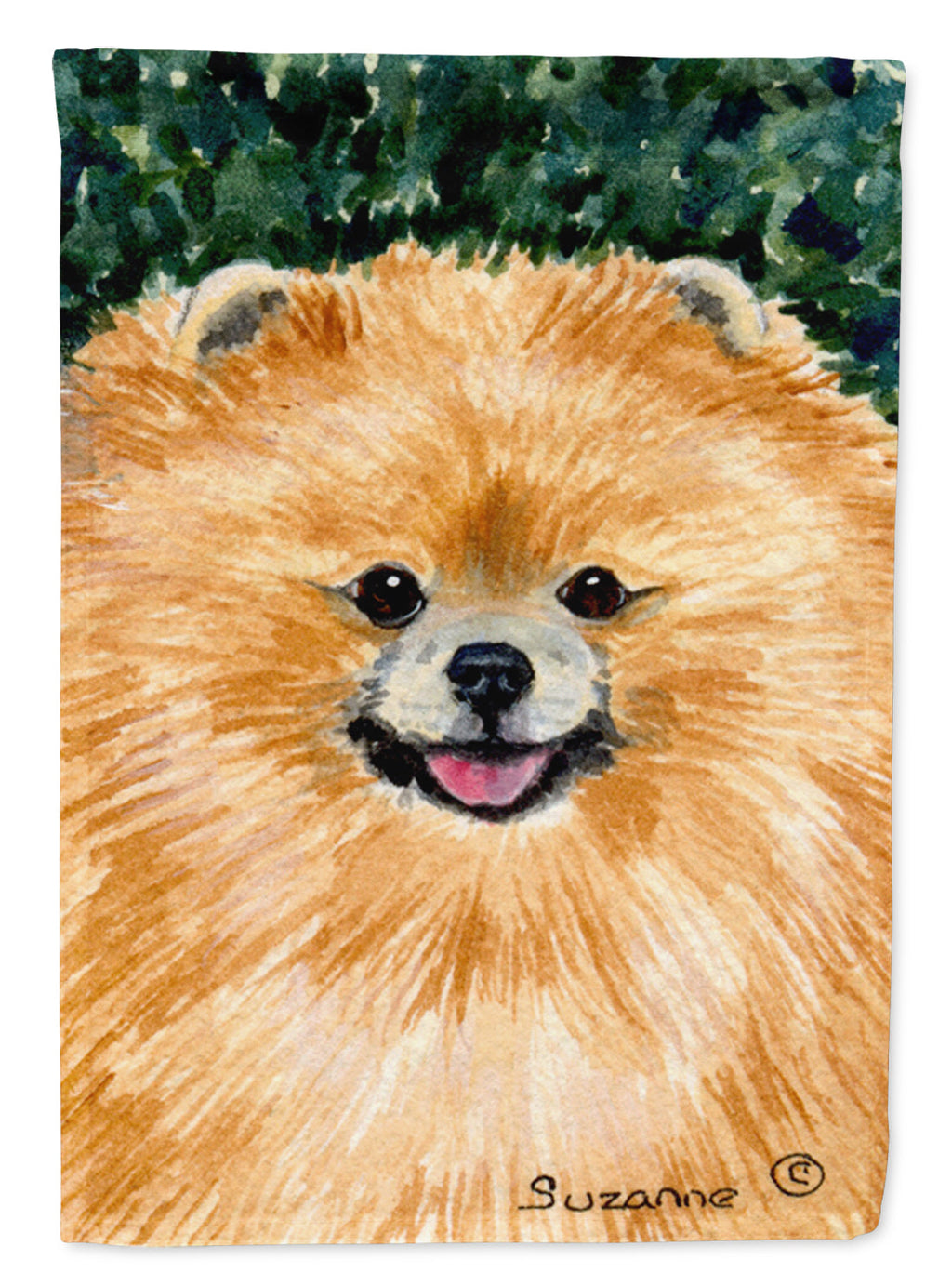 Pomeranian House Flag 28x40 Porch Sleeve Pole Decorative Outside Yard Banner Artwork Wall Hanging, Polyester