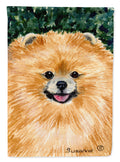 Pomeranian House Flag 28x40 Porch Sleeve Pole Decorative Outside Yard Banner Artwork Wall Hanging, Polyester