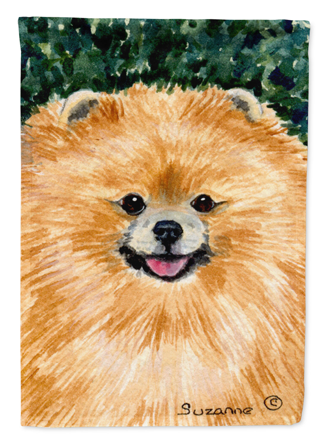 Pomeranian House Flag 28x40 Porch Sleeve Pole Decorative Outside Yard Banner Artwork Wall Hanging, Polyester