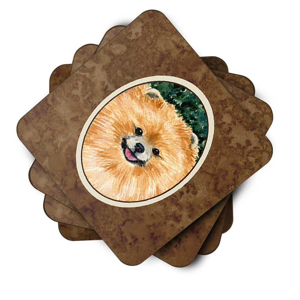 Pomeranian Foam Coasters Set of 4 Cup Coasters for Indoor Outdoor, Tabletop Protection, Anti Slip, Mouse pad Material