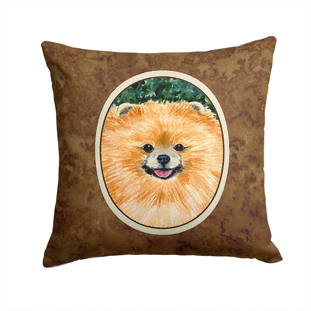 Pomeranian Decorative Throw Pillow 14x14 Indoor Outdoor Accent Cushion, Fabric Cover with Insert for Sofa, Bed, Porch & Living Room