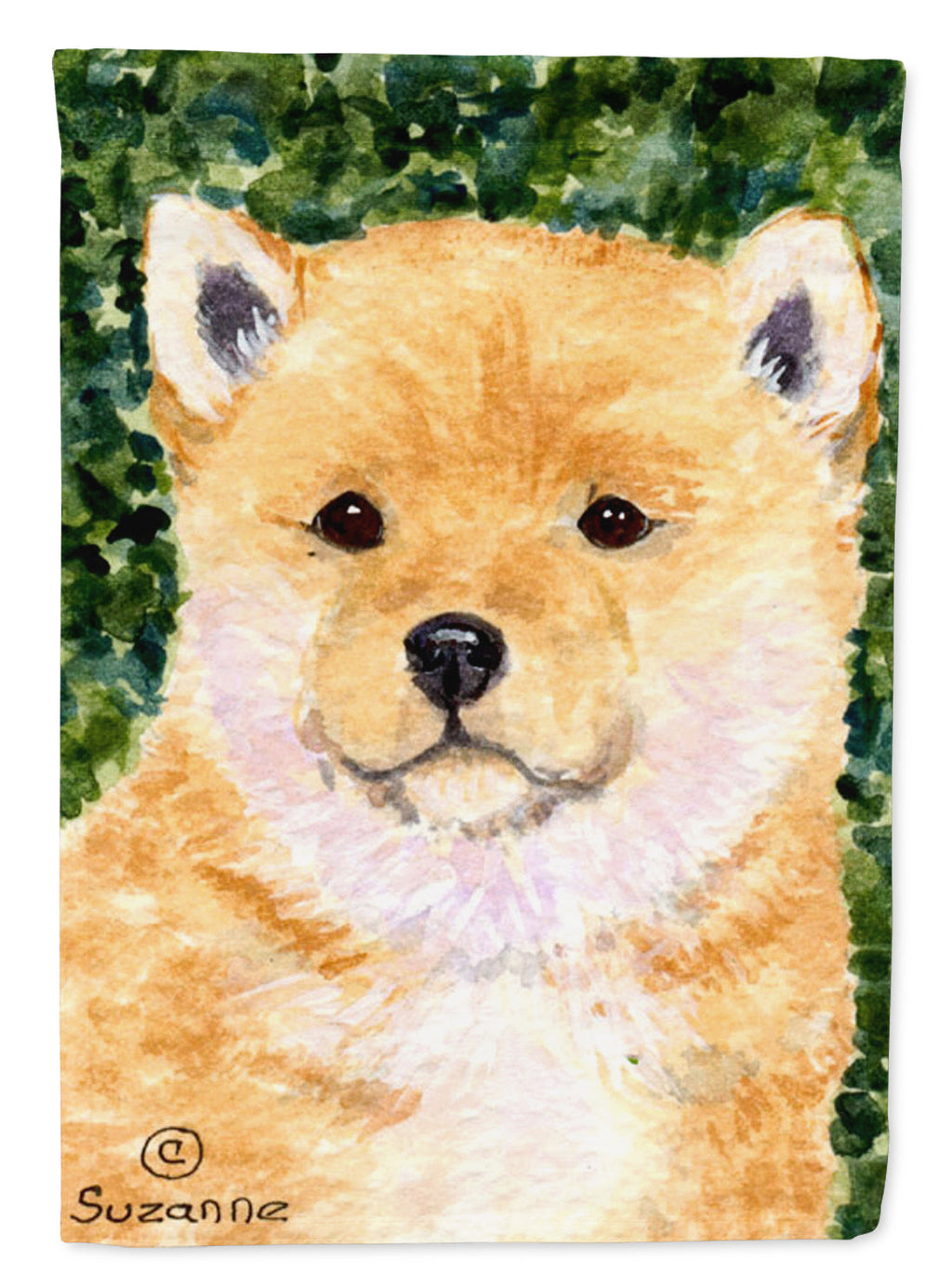 Shiba Inu House Flag 28x40 Porch Sleeve Pole Decorative Outside Yard Banner Artwork Wall Hanging, Polyester