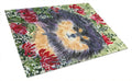 Pomeranian Cutting Board Tempered Glass Kitchen Cutting Surface, Heat Resistant Chopping, Non-Slip Feet, Food Prep & Serving