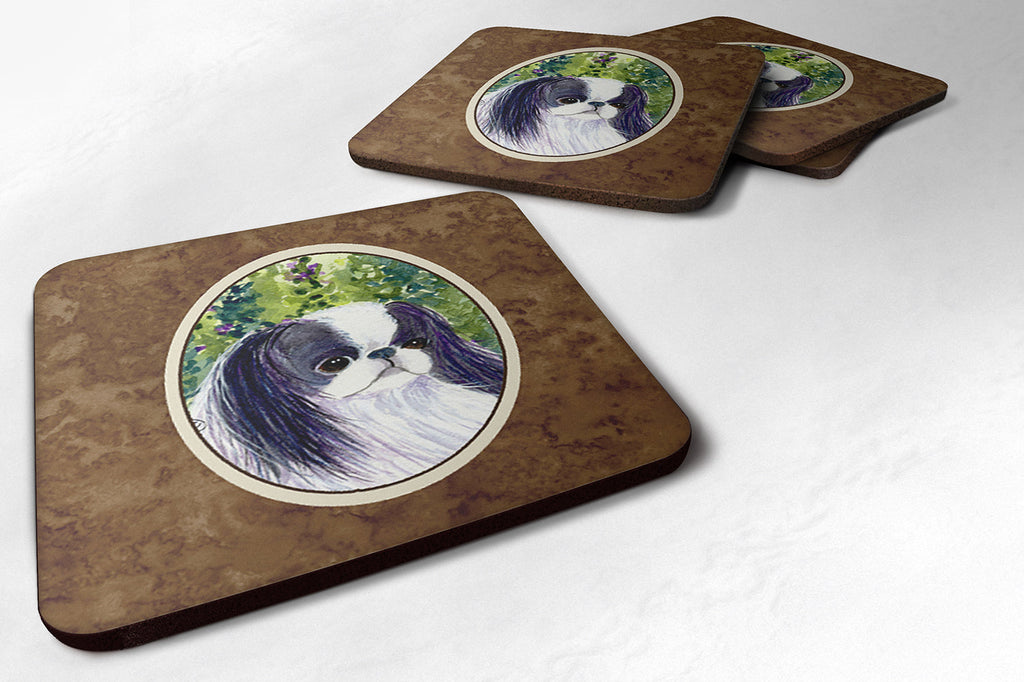 Japanese Chin Foam Coasters Set of 4 Cup Coasters for Indoor Outdoor, Tabletop Protection, Anti Slip, Mouse pad Material