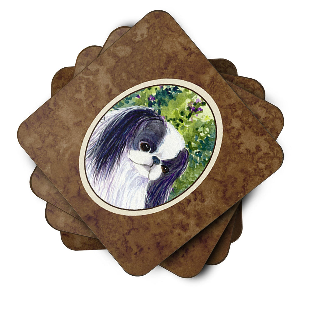 Japanese Chin Foam Coasters Set of 4 Cup Coasters for Indoor Outdoor, Tabletop Protection, Anti Slip, Mouse pad Material