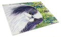 Japanese Chin Cutting Board Tempered Glass Kitchen Cutting Surface, Heat Resistant Chopping, Non-Slip Feet, Food Prep & Serving