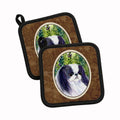 Japanese Chin Pot Holder Set of 2 Heat Resistant Quilted Hot Pads 7.5 x 7.5 Inch, Insulated Kitchen Trivets for Cooking & Baking