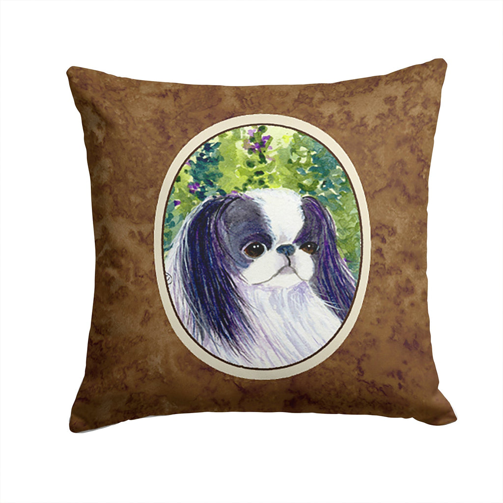 Japanese Chin Decorative Throw Pillow 14x14 Indoor Outdoor Accent Cushion, Fabric Cover with Insert for Sofa, Bed, Porch & Living Room