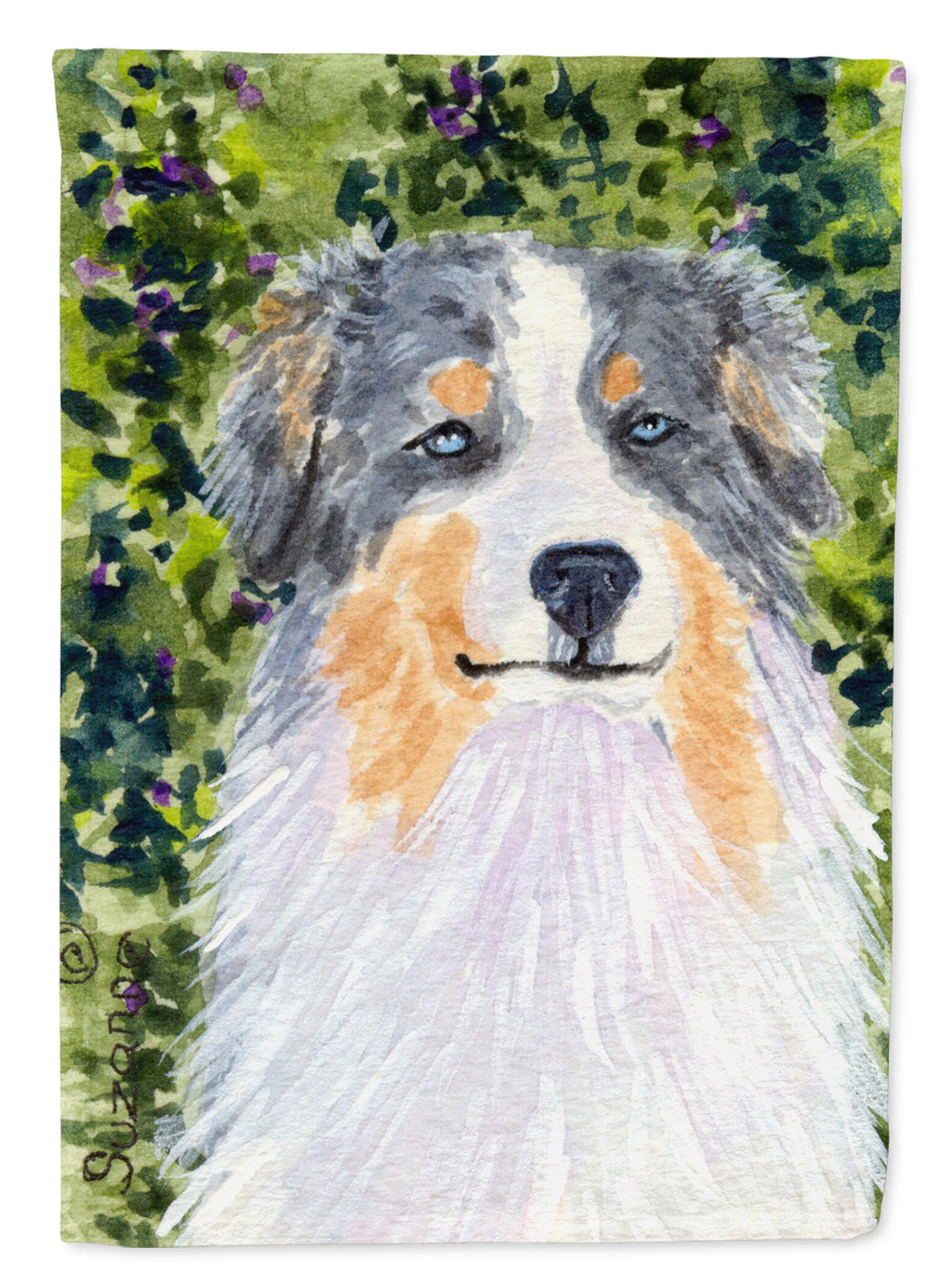 Australian Shepherd House Flag 28x40 Porch Sleeve Pole Decorative Outside Yard Banner Artwork Wall Hanging, Polyester